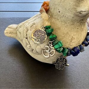 Yoga Beaded Bracelet with 3 Charms